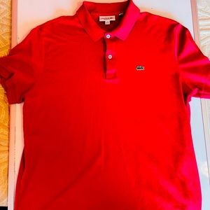 Mens Lacoste Polo. Berry size XL